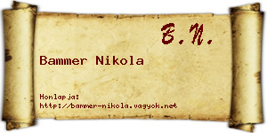 Bammer Nikola névjegykártya